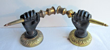 Pair of Napoleon III Bronze Wall Sconces Black Hands Holding Torch