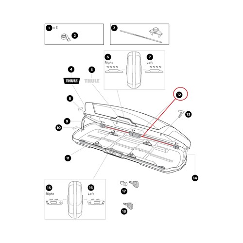 Thule barre serrure alu - thule, de