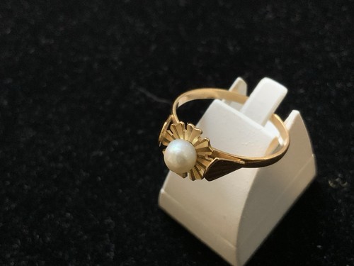 Bague 18k avec perle poids - avec,