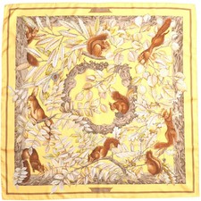 Hermes Casse Noisette Nutcracker Squirrel Scarf Silk Carre 90 Multicolor