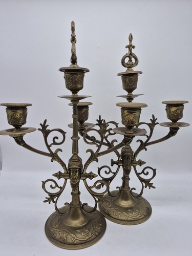 Paire chandeliers ancien - paire, de