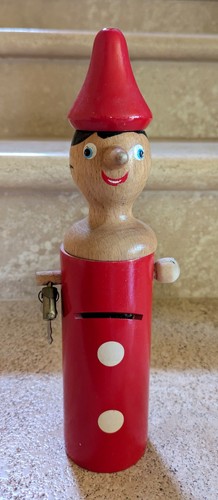 Pinocchio tirelire bois - pinocchio, en