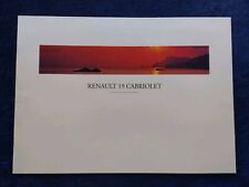 Renault 19 Convertible Cabriolet Brochure 6.1993