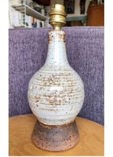lampe vintage en grès signé