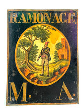 Antique 1800's French Polychrome Painted Advertising Sign Chimney Sweep RAMONAGE