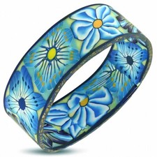 DIA-60mm | Bracelet fantaisie en forme de fleur en pâte polymère / argile - FBU0