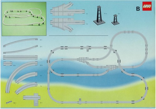 Lego train rails - train, 9v
