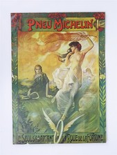 Vintage Pneu Michelin Tires Poster Reproduction from Netherlands 29" x 21.5"