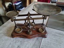 ancienne balance,pèse lettres,+5 poids plats,200gr,100gr,50gr,30gr et 10 gr,occa