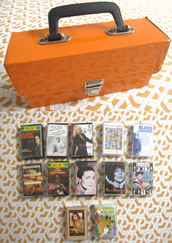 Valise orange boite - valise,