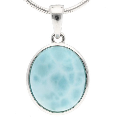 Pendentif larimar ovale - larimar,