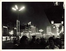 ANCIENNE PHOTOGRAPHIE 1958 BELGIQUE BRUXELLES LA NUIT BELLE ANIMATION