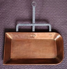 Lèchefrite Ancienne Cuivre Martelé 44 cm Poignée Fer Forgé Déco Cuisine XIXe 