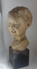 Buste  en terre cuite cérusé