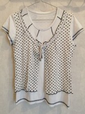 Blouse blanche pois noirs T36