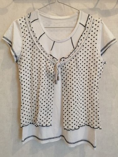Blouse blanche pois - , noirs