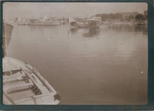 Seaplane in a port, ca.1920, Vintage silver print vintage silver print