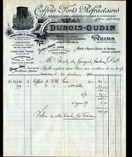REIMS (51) REFRACTORY SAFES FACTORY "DUBOIS & OUDIN" invoice in 1910
