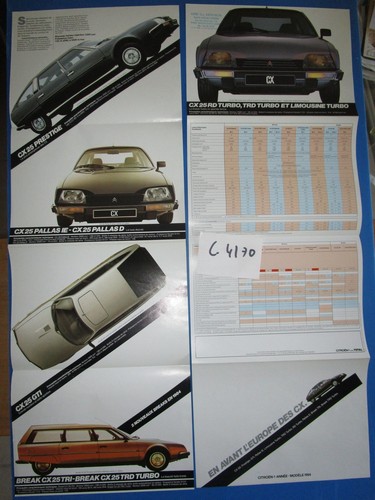 4170 dépliant citroen cx - c.4170,