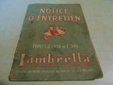 Notice d'entretien Lambretta types LD et F300