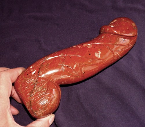 Rouge jaspe sculpture phallus - jaspe,
