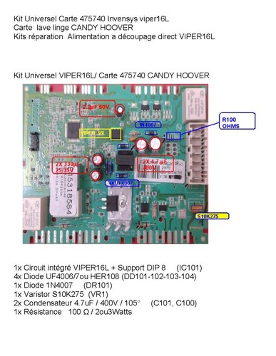 Kit reparation carte 475740 - kit,