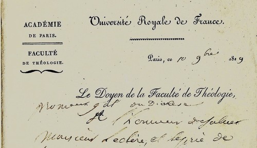1819 lettre autographe - lettre, de