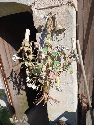 Lustre fleurs ancien - lustre,