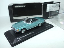 MERCEDES 350 SL CABRIOLET Bleu Vert MINICHAMPS 1:43