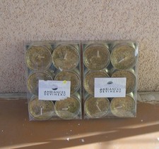 Décoration Noël 12 Bougies Chauffe-Plat  colleur doré pailleté