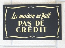 butcher label THE HOUSE DOES NOT MAKE CREDIT grocery store folk art kitchen