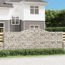 3x Paniers à Gabions Arqués 400x30x140/160 cm Fer Galvanisé Cages vidaXL