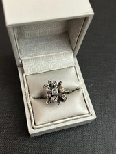 Ancien bague en argent massif avec marcassite et pierres