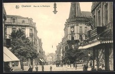 CPA Charleroi, Rue de la Montagne, commerces 