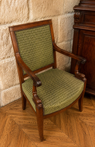 Fauteuil empire aux dauphins - empire,