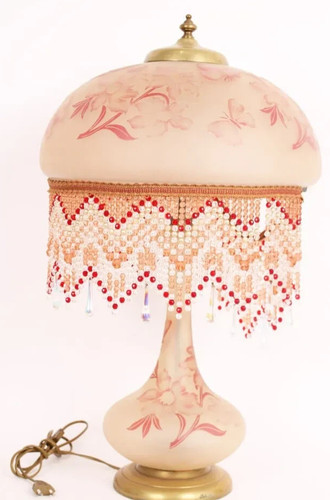 Grande lampe champignon fleurs - lampe,