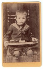 Longeval 1886 Francis Louchet and his motorboat cdv photo - antique toy toy