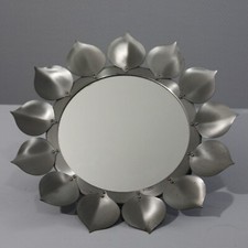 Vintage Scandinavian Design Wall Mirror Flower Design Västerås Sweden 1970s