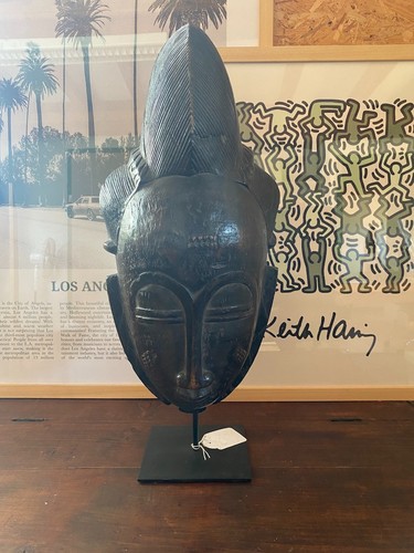 Masque baoulé socle - masque,
