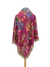 Linvosges Silk Scarf 100 Ans Anniversary Pink Floral Print Vintage France #A124