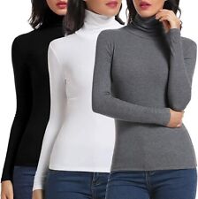 Women Long Sleeve Turtle Neck Top Slim Fit ladies Polo high neck Chic Fit Style 