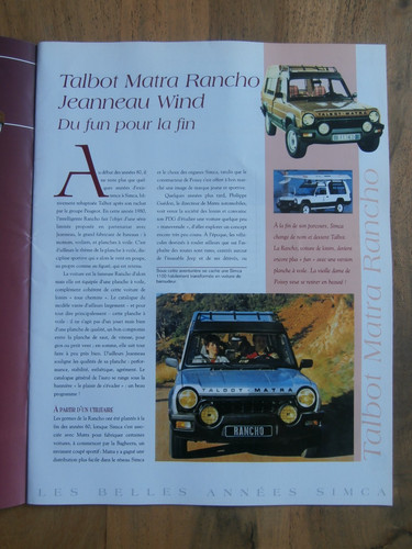 Ancienne brochure talbot matra - ancienne,