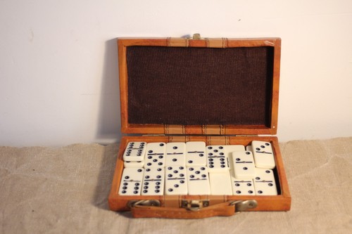 Boite jeu dominos seventies - dominos,