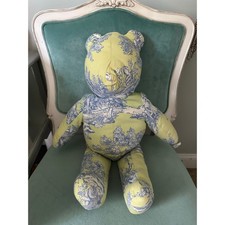 Toile teddy bear Tissus d'Avesnieres Chanteloup ?yellow blue fabric