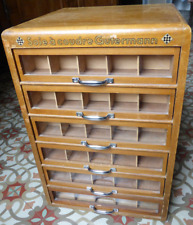 Petit meuble Mercerie 6 tiroirs façade verre Soie à coudre Gütermann 35x35x54 cm