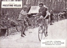PHOTO PRINTED ON CARDBOARD.1929.VELO.A CHANTELOUP.CRITERIUM DE LA POLYMULTIPLIEE