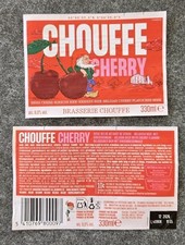 New CHOUFFE CHERRY BEER LABEL red Belgian beer BEER LABEL 