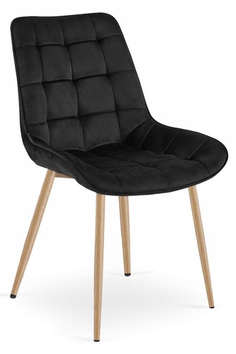 Chaise bera velours noir - -, /