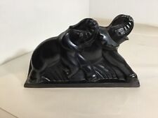 Louis Fontinelle From France Art Deco Pottery Statue Elephants Hand Signed 1920s