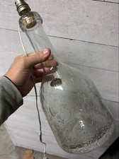 La Rochère Verrerie Lampe Carafe Bouteille Biot Verre Soufflé Bullé Vintage